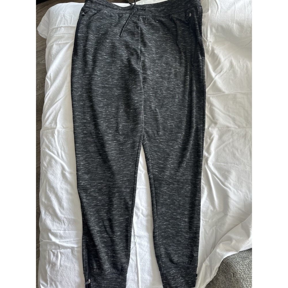 Departwest Men's Gray Heathered Jogger Pants XL Drawstring Zippered Pockets